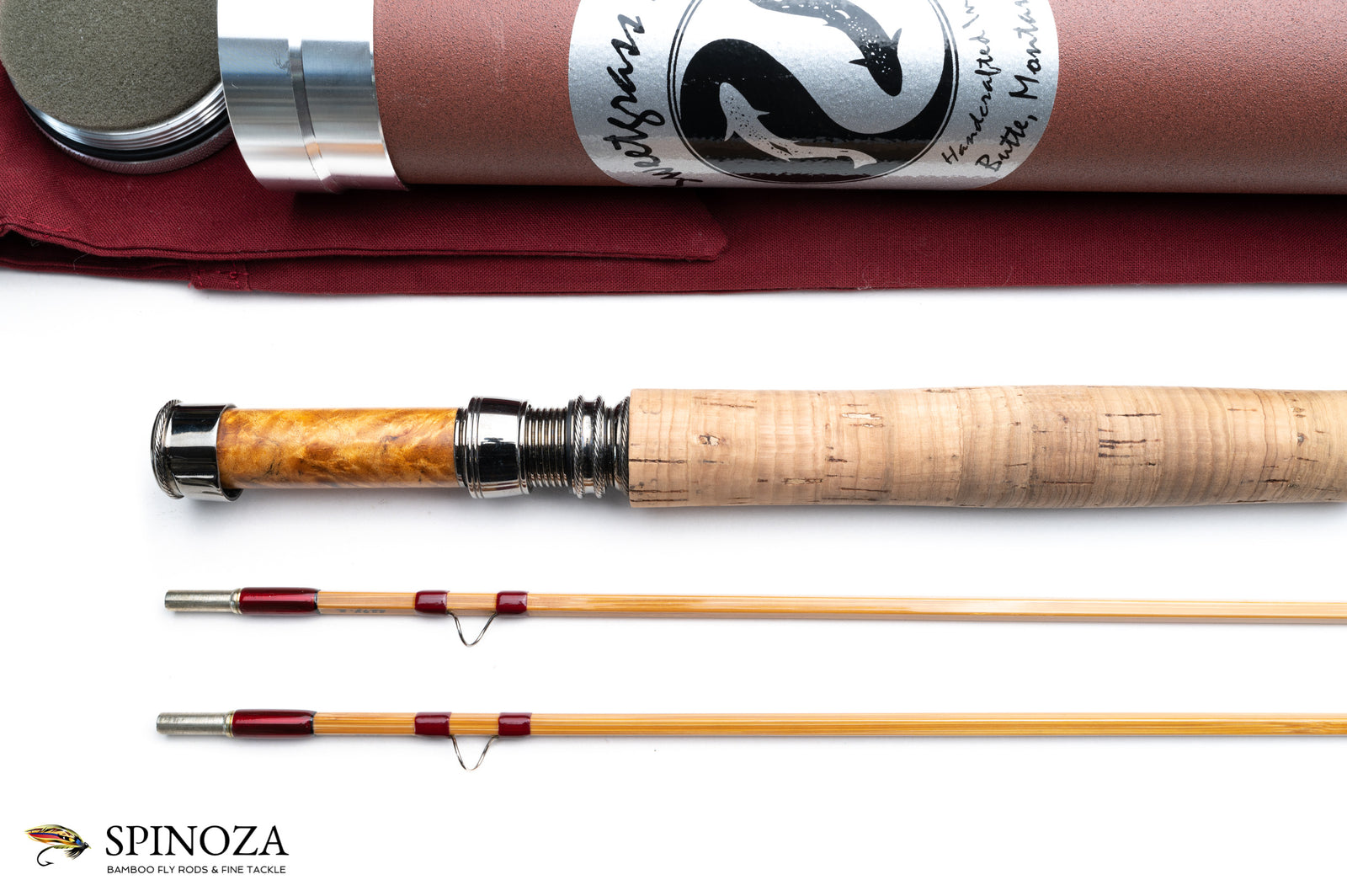 Sweetgrass Penta Bamboo Fly Rod 7'3" 2/2 #4 - handle grip and reel seat detail