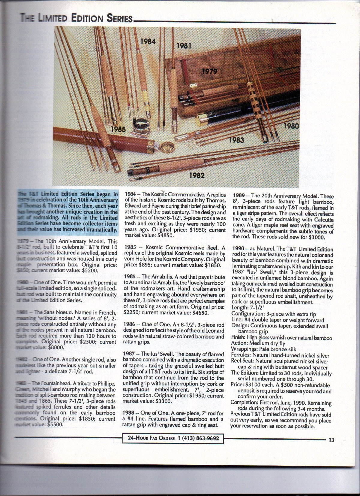 Thomas and Thomas "au Natural" Limited Edition Bamboo Rod 