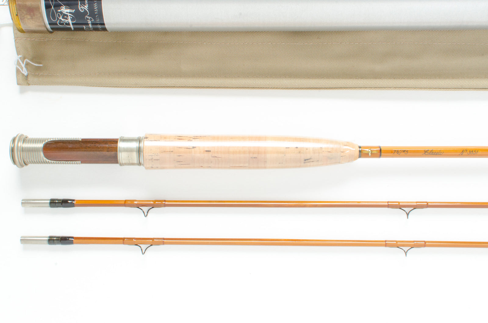 Thomas and Thomas Varnished Classic Fly Rod 7’6″ 2/2 #5 - grip and reel seat close-up