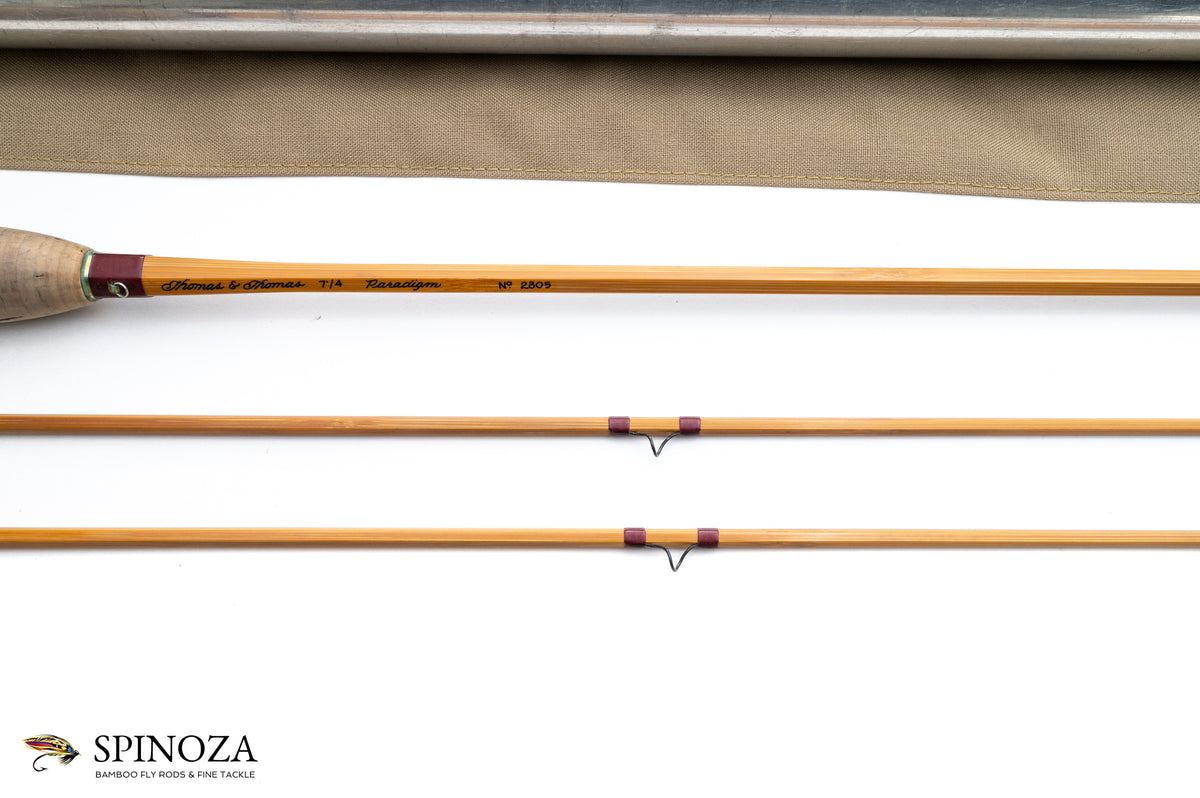 Thomas and Thomas Paradigm Bamboo Fly Rod 7' 2/2 #4 - rod sections with wrapping detail
