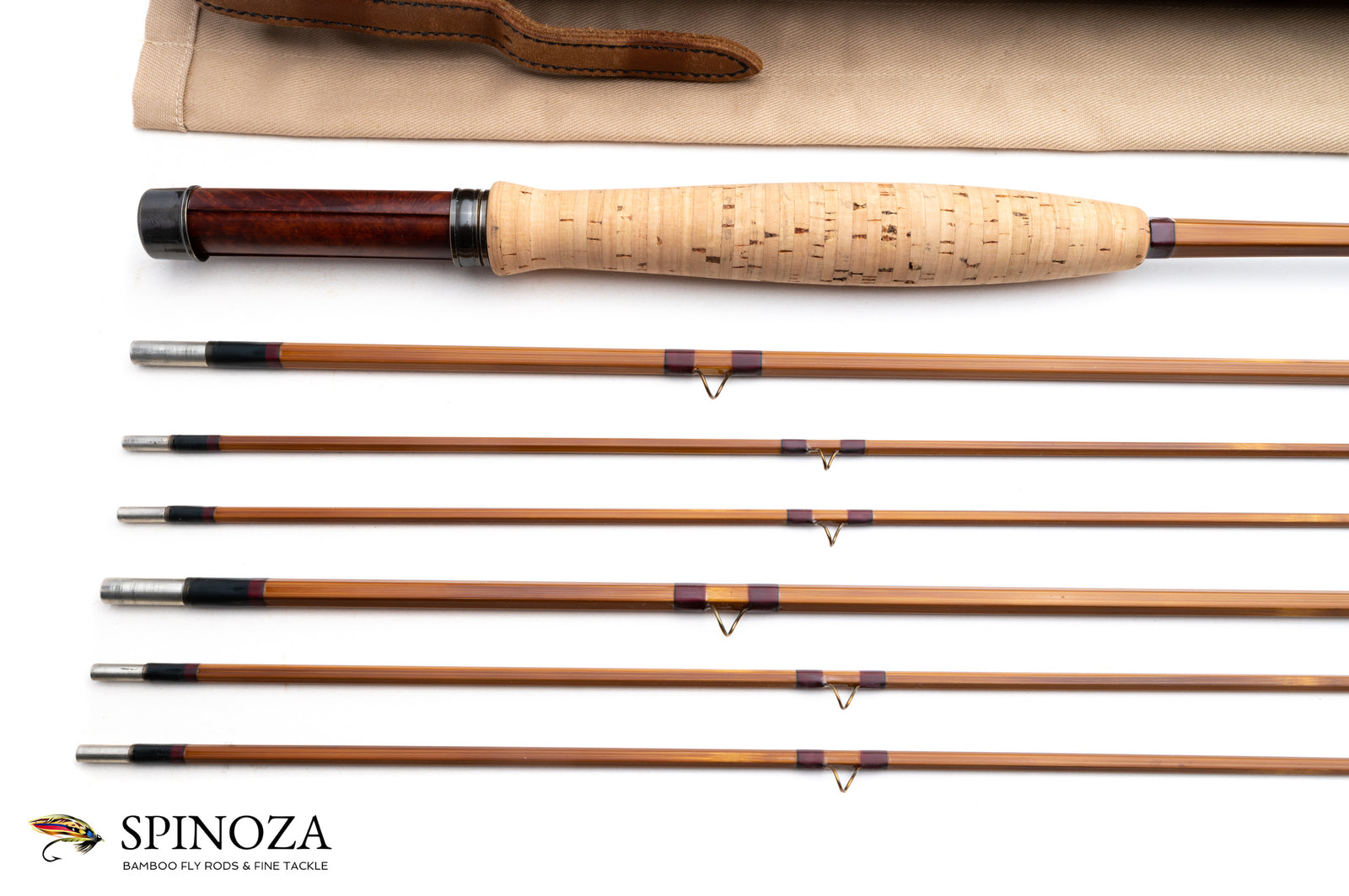 Tim Abbott Bamboo Fly Rod 7'6" 3/2 with Two Sets of Mids & Tips