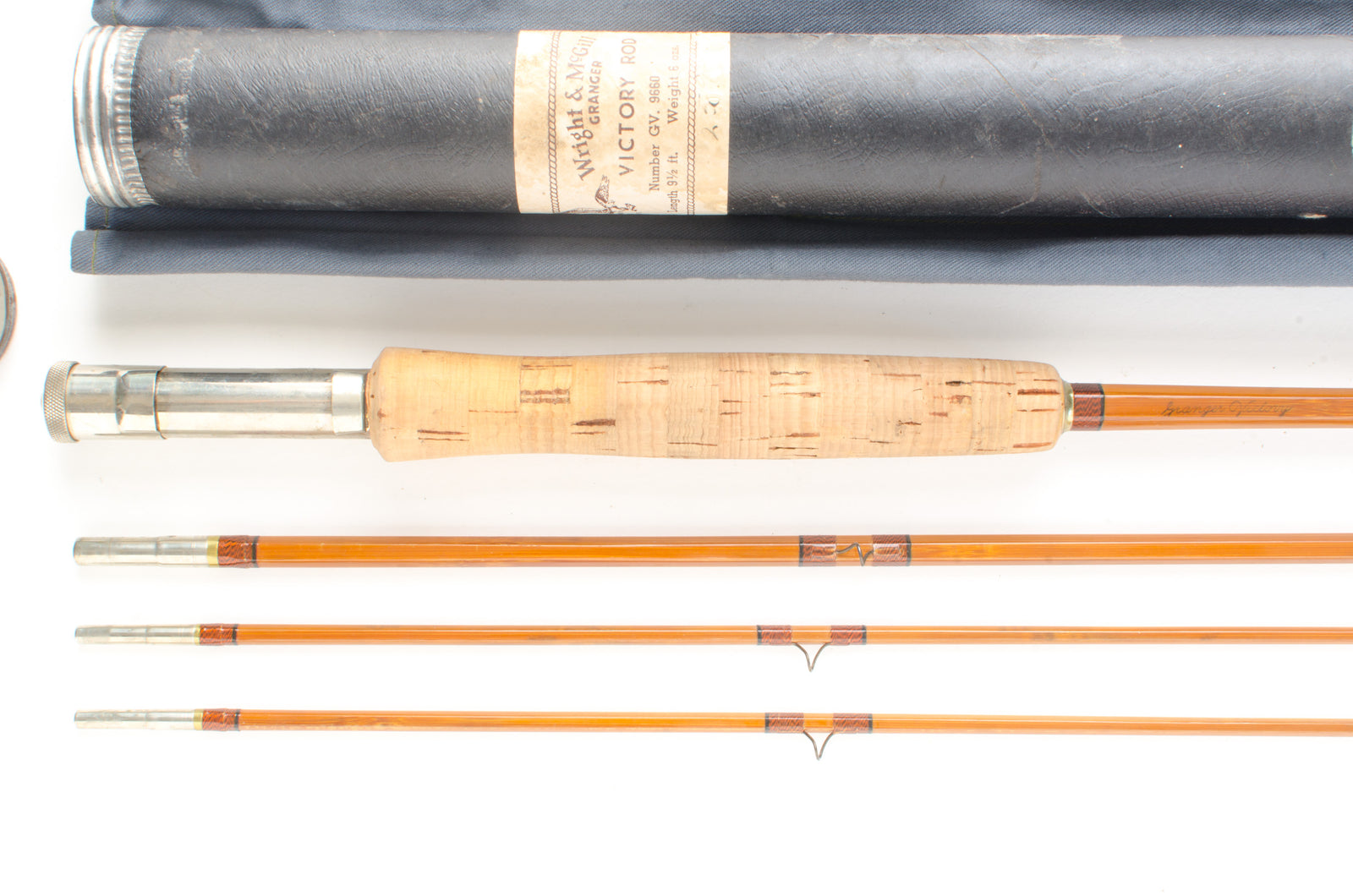 Wright and McGill Granger Victory Fly Rod 9'6" 3/2 6 oz - handle grip and reel seat detail