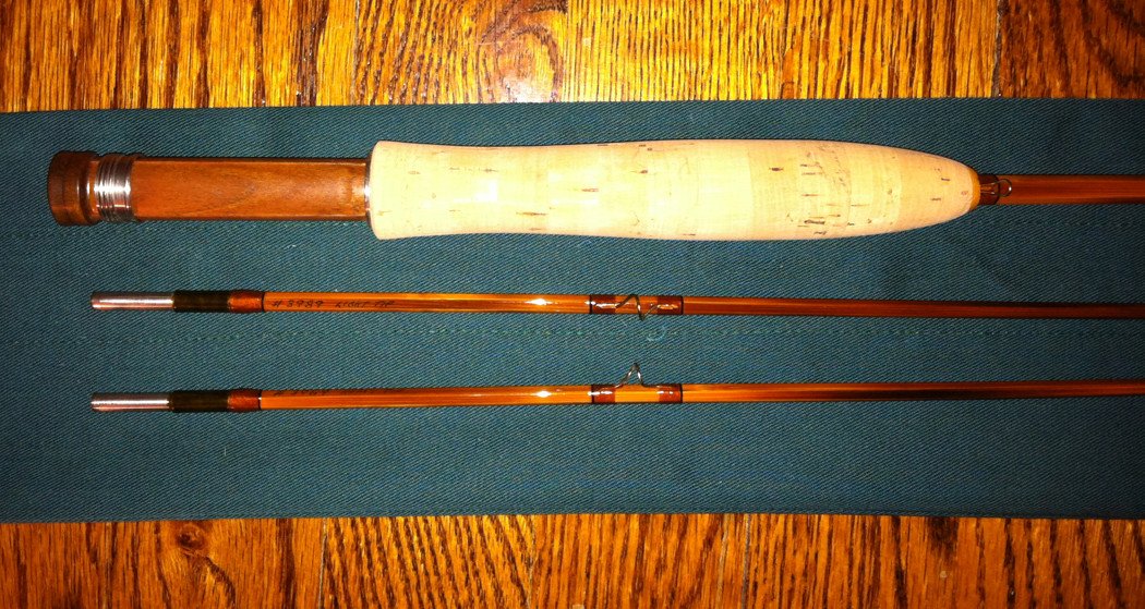 Bob Summers Model 735 Bamboo Rod 7'3" 2/2 #4/5 - handle grip and reel seat detail