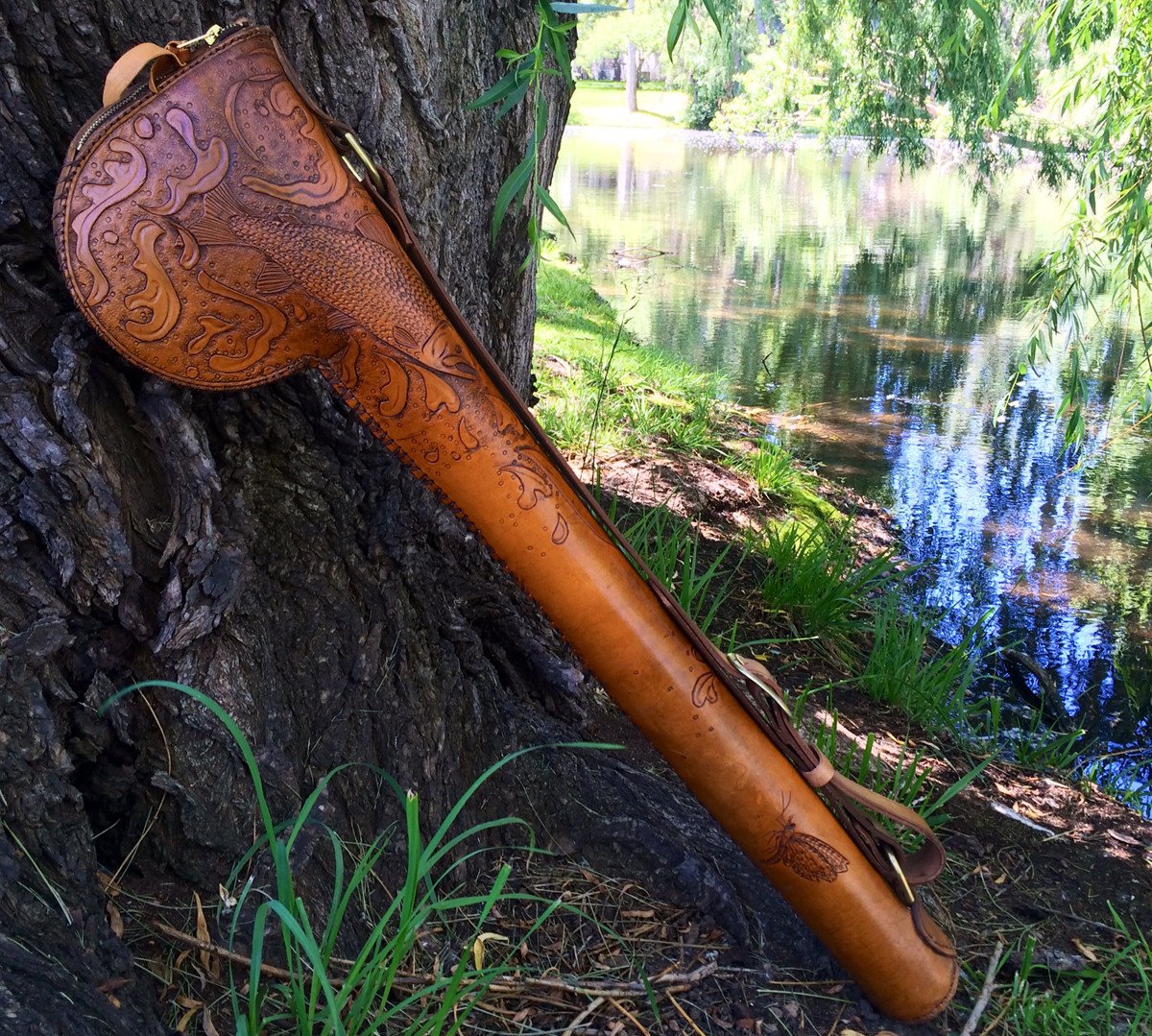 Annie Margarita Leather Rod & Reel Combination Case