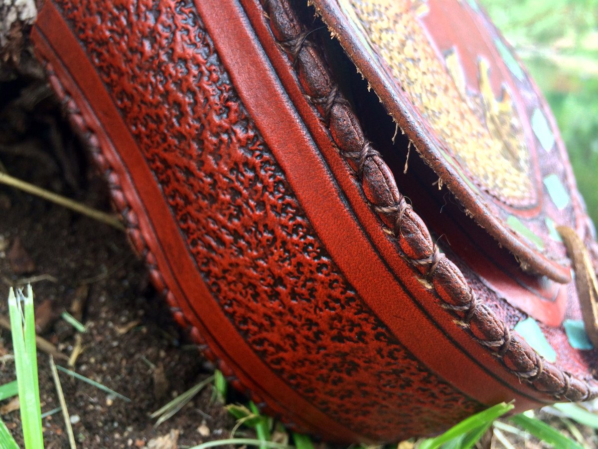 Annie Margarita Leather Reel Case - "Tiger Flip" 