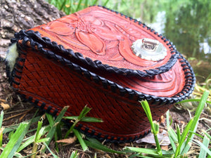 Annie Margarita Leather Reel Case - "Western Rose" 