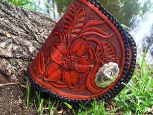 Annie Margarita Leather Reel Case - "Western Rose" 