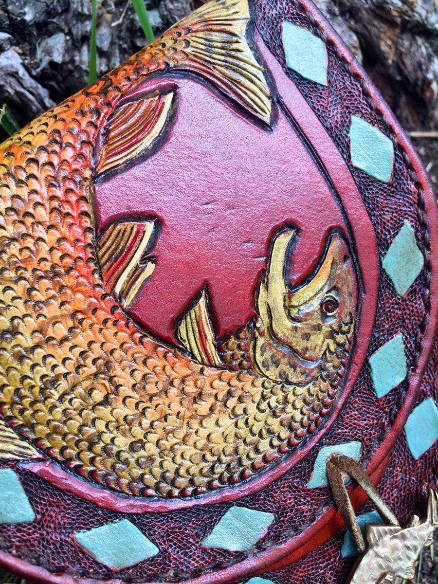 Annie Margarita Leather Reel Case - "Tiger Flip" 