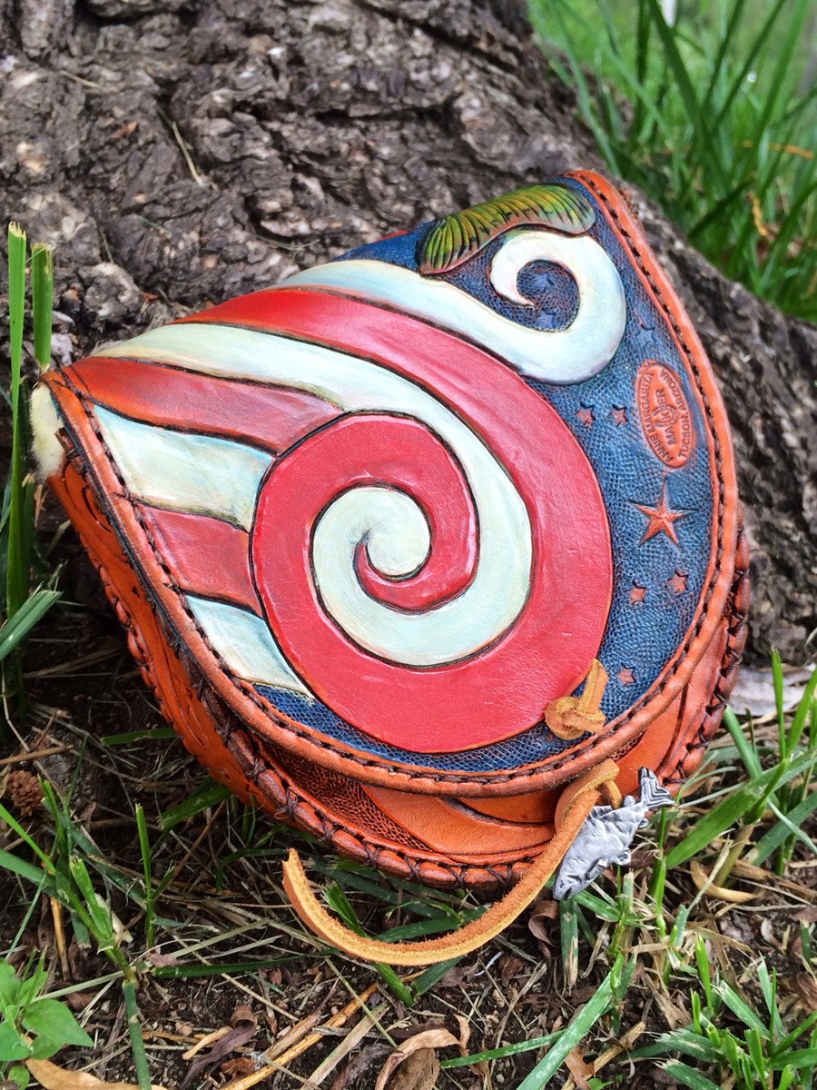 Annie Margarita Leather Reel Case - "Star Spangled Brookie" 