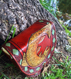 Annie Margarita Leather Reel Case - "Tiger Flip" 