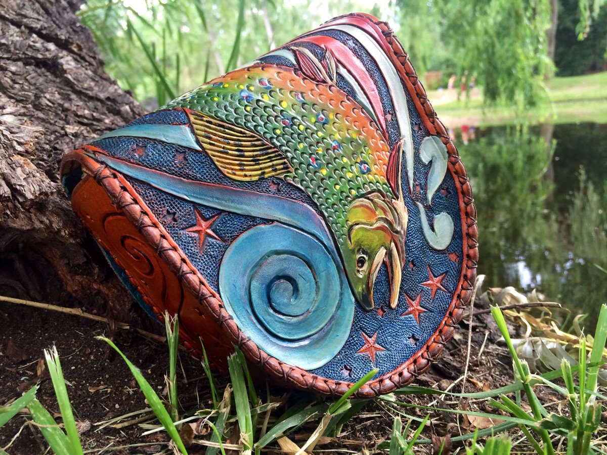 Annie Margarita Leather Reel Case - "Star Spangled Brookie" 