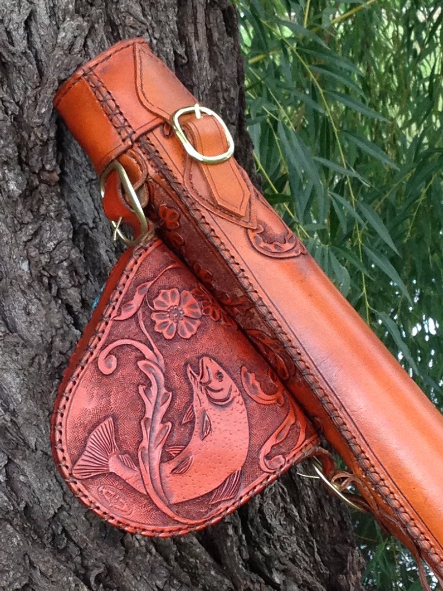 Annie Margarita Leather Backpack-Style Rod & Reel Case 