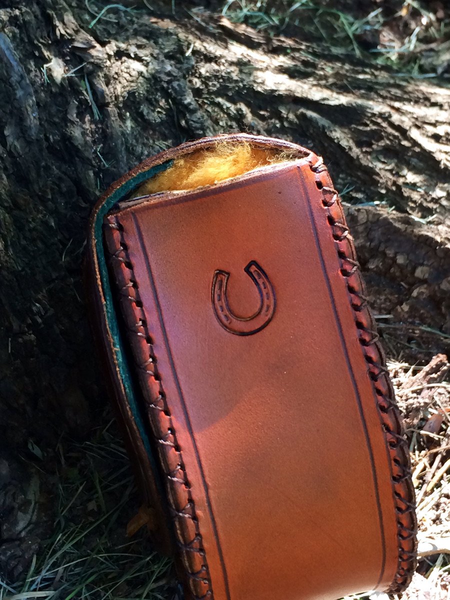 Annie Margarita Leather Reel Case - "Steelie"