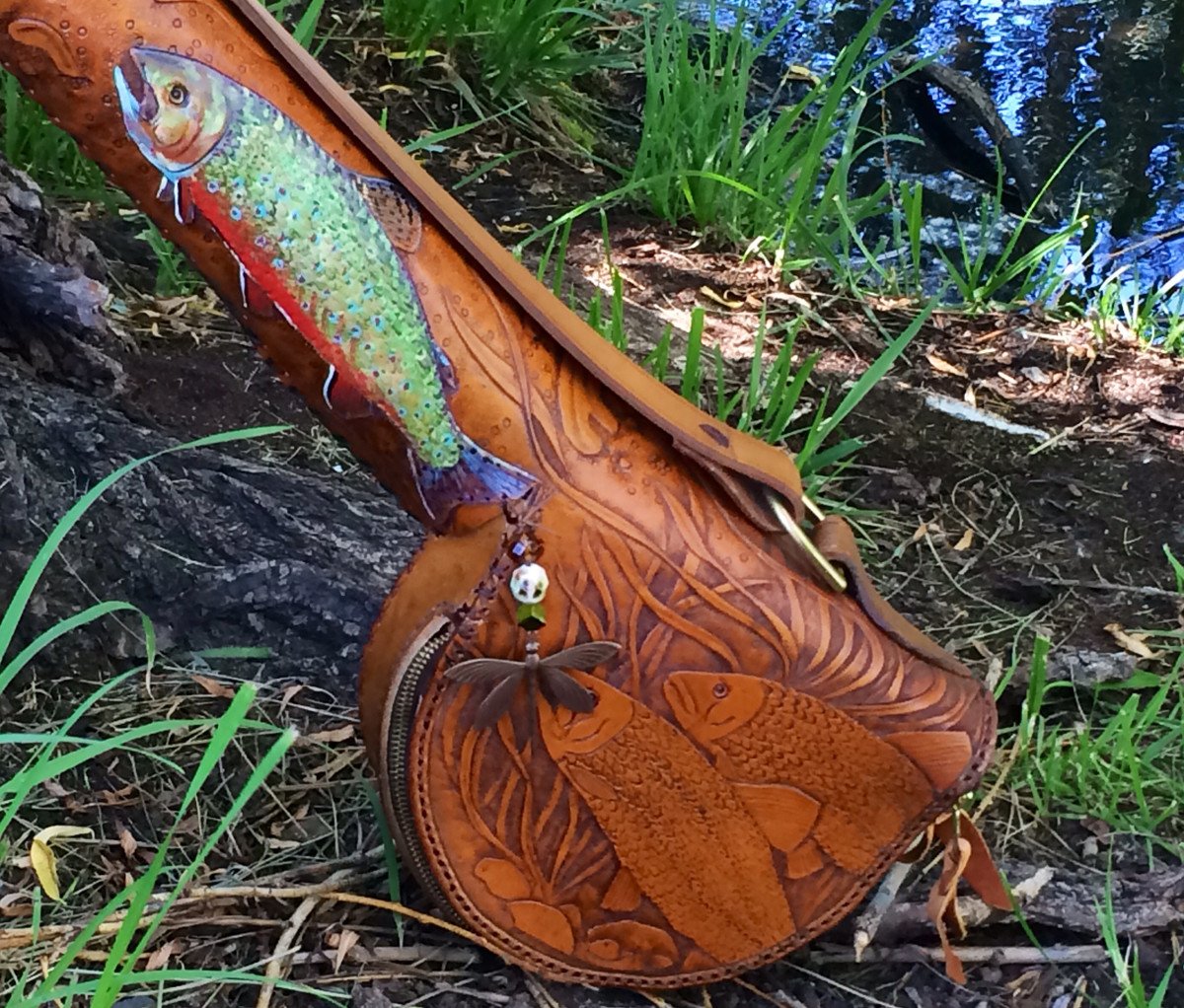 Annie Margarita Leather Rod & Reel Combination Case