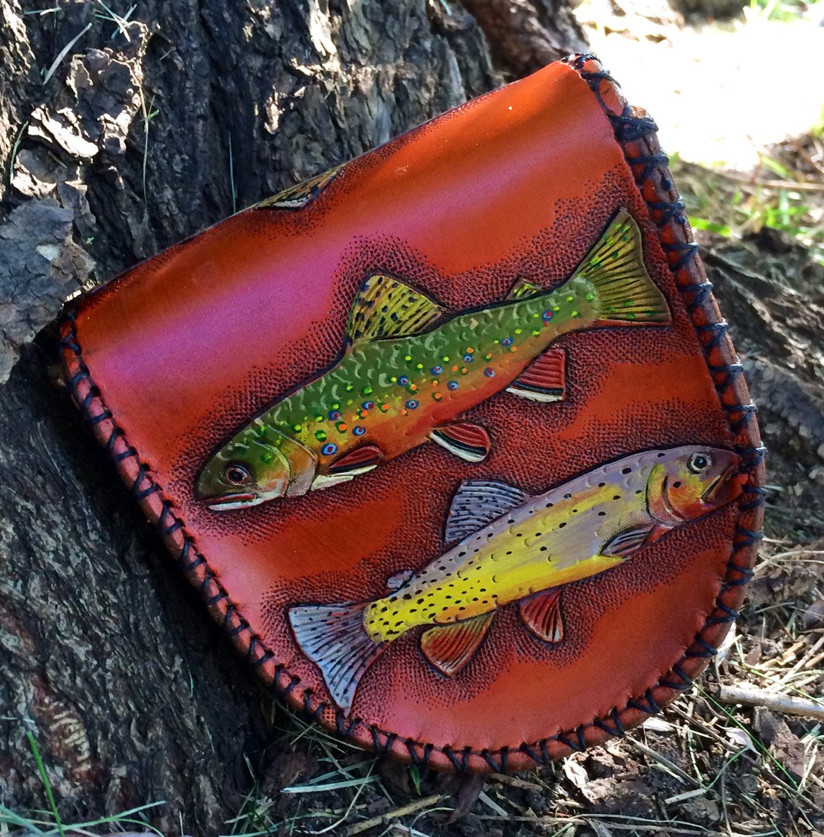 Annie Margarita Leather Reel Case - "Native Americans"