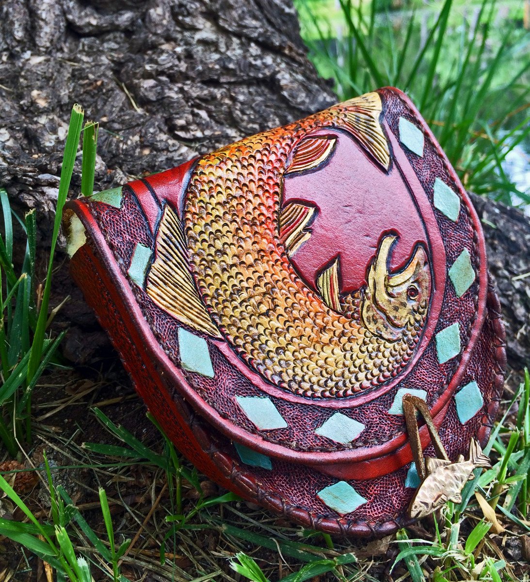 Annie Margarita Leather Reel Case - "Tiger Flip" 