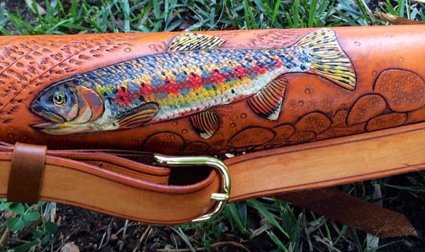 Annie Margarita Leather Backpack-Style Rod & Reel Case - "California Streamin" 