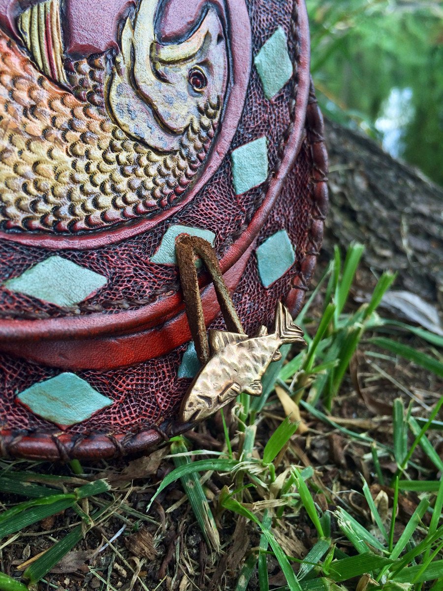 Annie Margarita Leather Reel Case - "Tiger Flip"