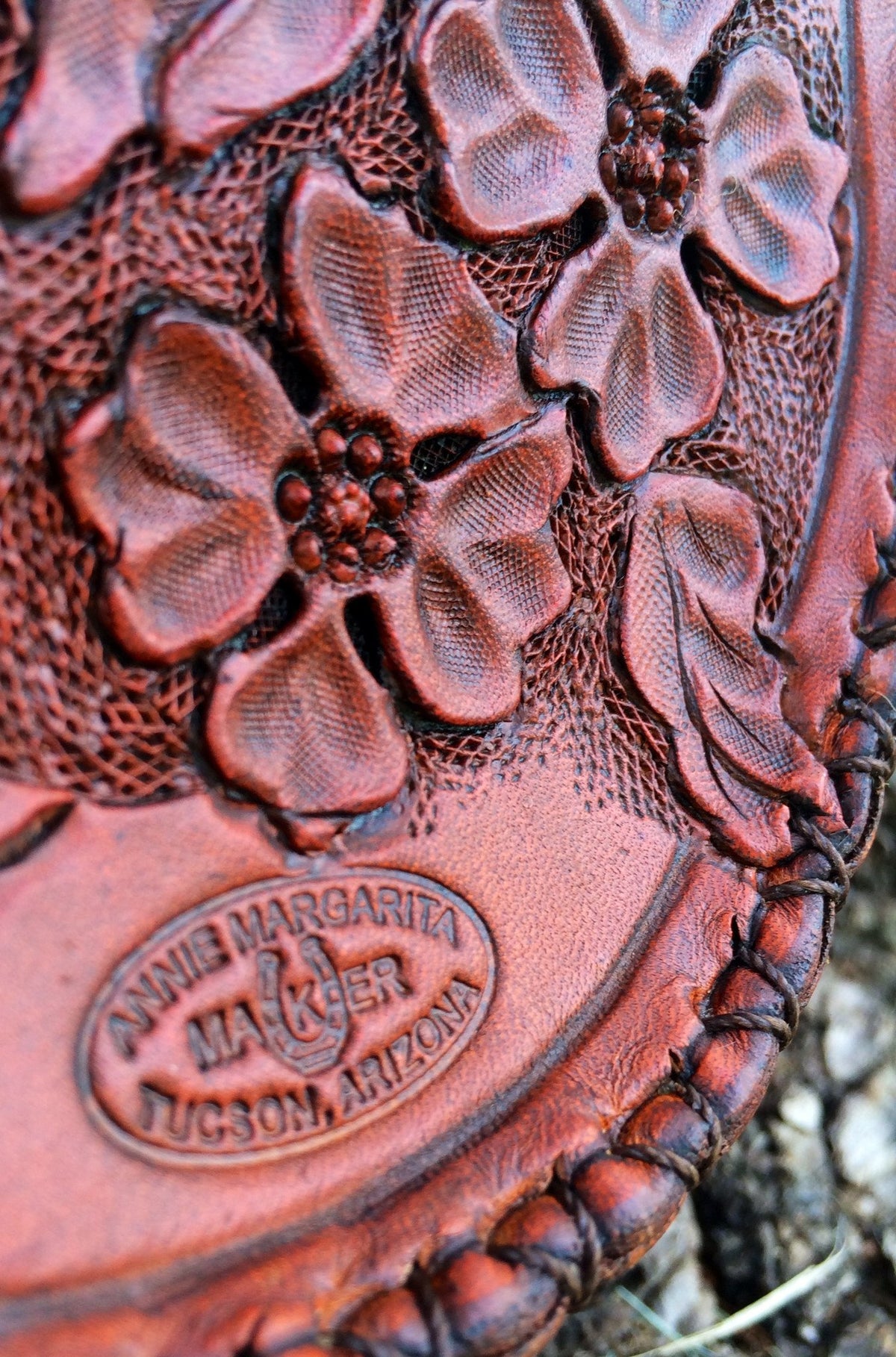 Annie Margarita Leather Reel Case - "Wild Rose"