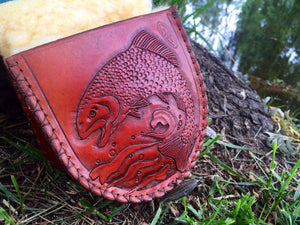 Annie Margarita Leather Reel Case - "Rockin' Rainbows" 