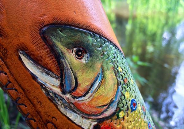 Annie Margarita Leather Backpack-Style Rod & Reel Case - "California Streamin" 