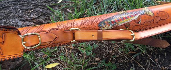 Annie Margarita Leather Backpack-Style Rod & Reel Case - "California Streamin" 