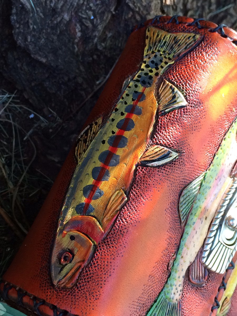 Annie Margarita Leather Reel Case - "Native Americans"