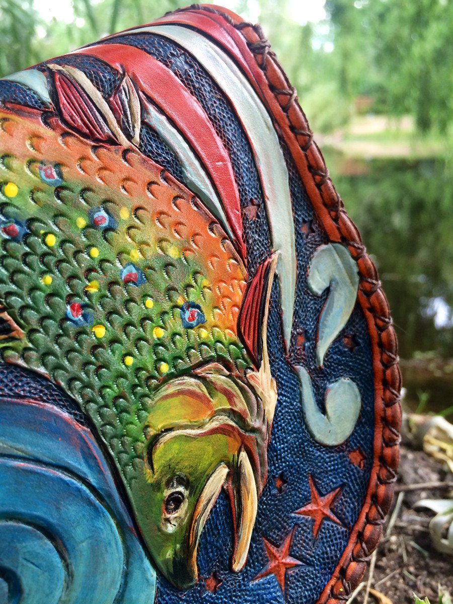 Annie Margarita Leather Reel Case - "Star Spangled Brookie" 