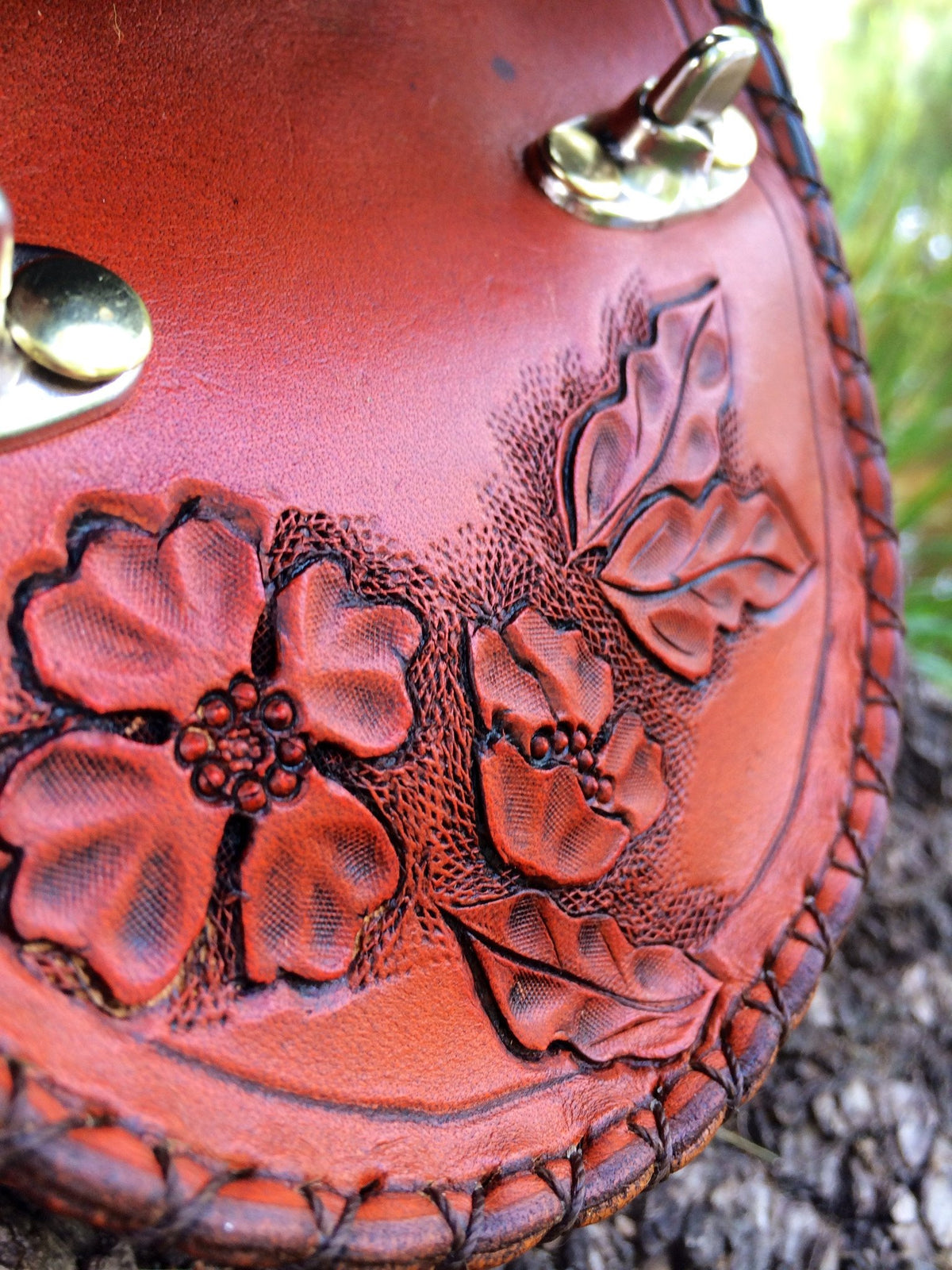 Annie Margarita Leather Reel Case - "Wild Rose" 