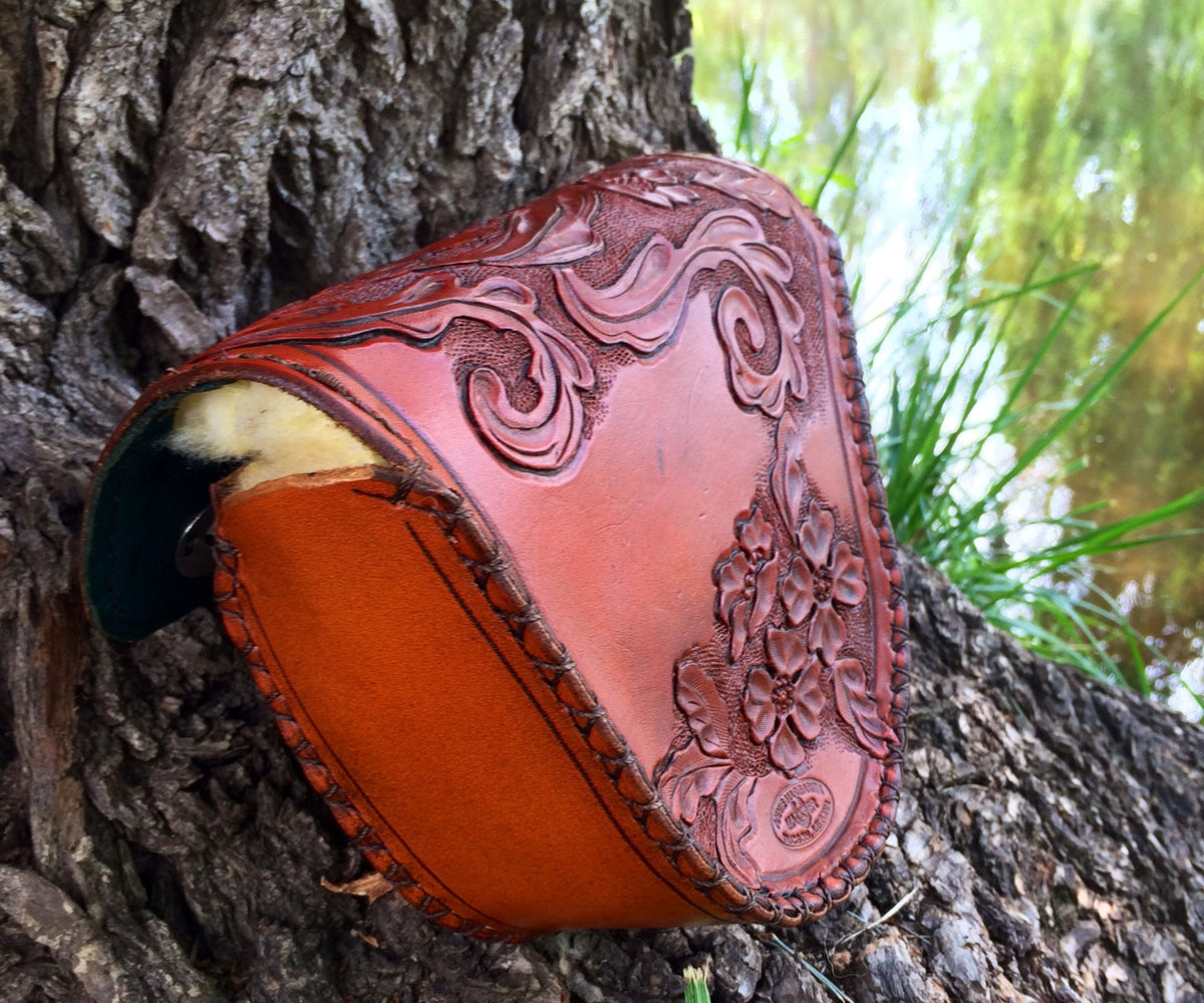 Annie Margarita Leather Reel Case - "Wild Rose"