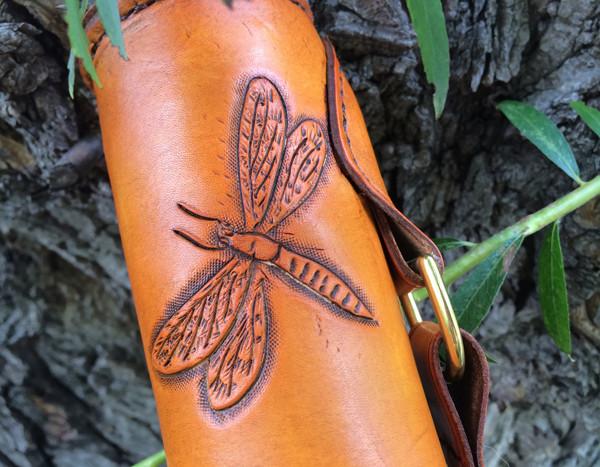 Annie Margarita Leather Backpack-Style Rod & Reel Case - "California Streamin"