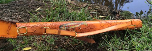 Annie Margarita Leather Backpack-Style Rod & Reel Case - "California Streamin" 