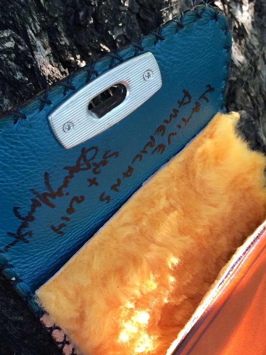 Annie Margarita Leather Reel Case - "Native Americans" 