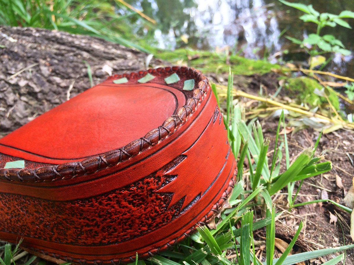 Annie Margarita Leather Reel Case - "Tiger Flip" 