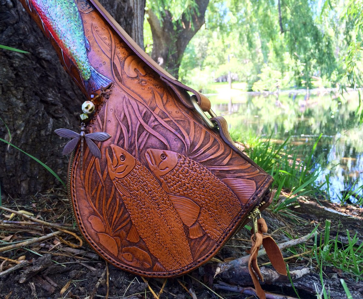 Annie Margarita Leather Rod & Reel Combination Case 