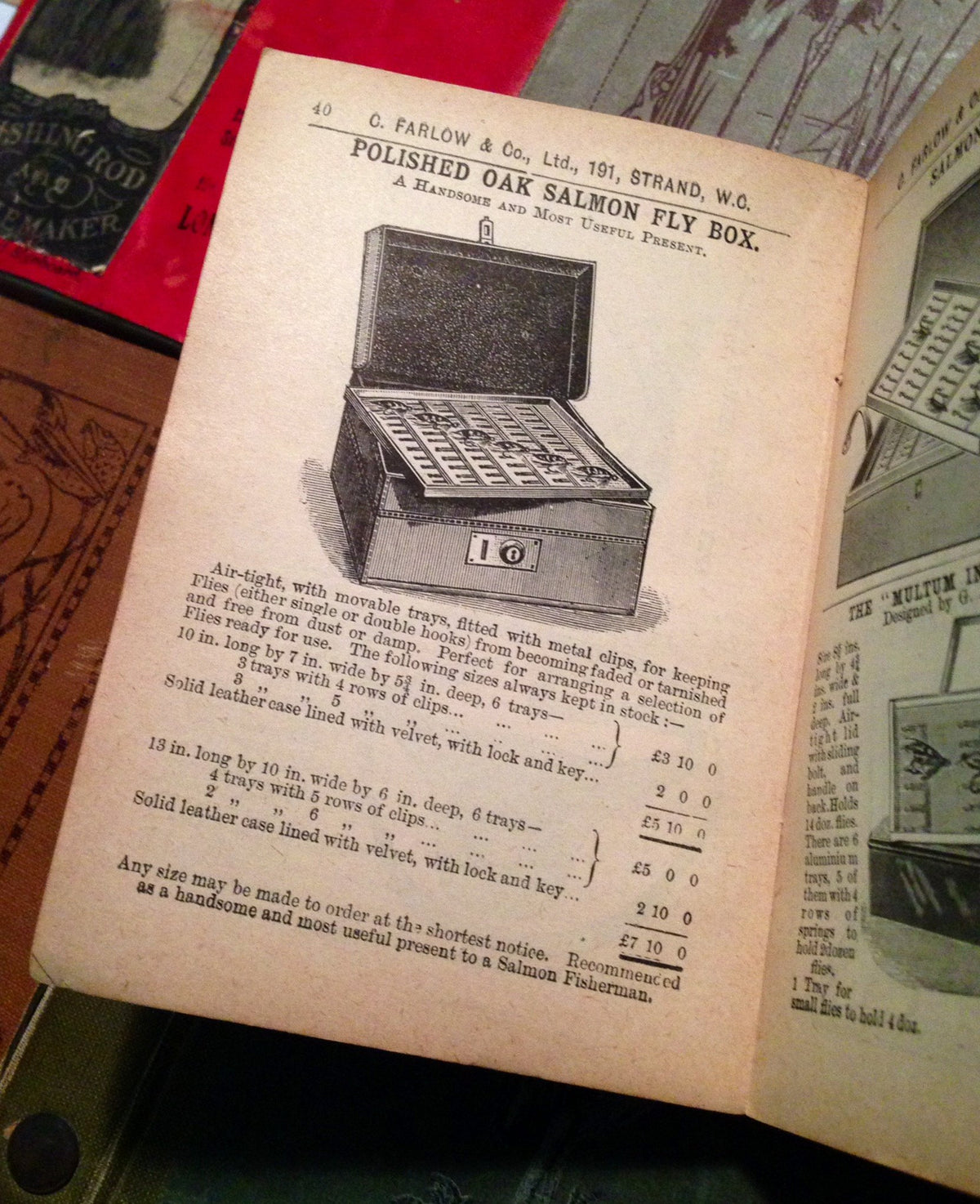 Farlow's Polished Oak Salmon Fly Box