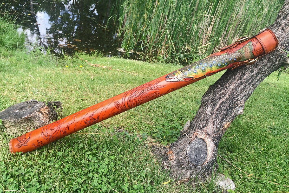 Annie Margarita Leather Combination Rod & Reel Case